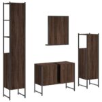 Ensemble d'armoires de salle de bain 4 pcs chêne marron – Image 6