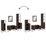 Ensemble d'armoires de salle de bain 4 pcs chêne marron – Image 8
