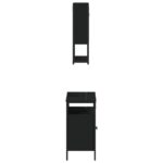 Ensemble de meubles salle de bain 2 pcs noir bois d'ingénierie – Image 5