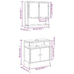 Ensemble de meubles de salle de bain 2 pcs Chêne marron – Image 10
