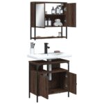 Ensemble de meubles de salle de bain 2 pcs Chêne marron – Image 2