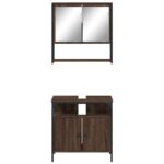 Ensemble de meubles de salle de bain 2 pcs Chêne marron – Image 3