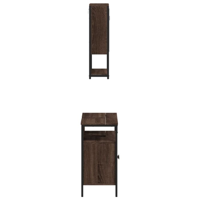 Ensemble de meubles de salle de bain 2 pcs Chêne marron – Image 5