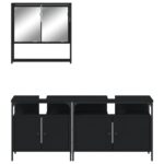Ensemble de meubles salle de bain 3 pcs noir bois d'ingénierie – Image 3