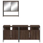 Ensemble de meubles de salle de bain 3 pcs Chêne marron – Image 3
