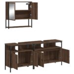 Ensemble de meubles de salle de bain 3 pcs Chêne marron – Image 4