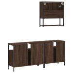 Ensemble de meubles de salle de bain 3 pcs Chêne marron – Image 6