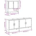 Ensemble de meubles salle de bain 3 pcs noir bois d'ingénierie – Image 10