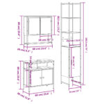 Ensemble de meubles salle de bain 3 pcs noir bois d'ingénierie – Image 11