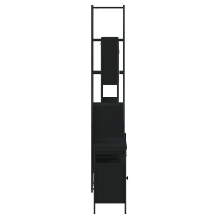 Ensemble de meubles salle de bain 3 pcs noir bois d'ingénierie – Image 5