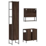 Ensemble de meubles de salle de bain 3 pcs Chêne marron – Image 6
