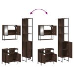 Ensemble de meubles de salle de bain 3 pcs Chêne marron – Image 7