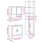Ensemble de meubles salle de bain 3 pcs noir bois d'ingénierie – Image 11
