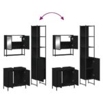 Ensemble de meubles salle de bain 3 pcs noir bois d'ingénierie – Image 7