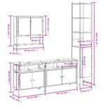 Ensemble de meubles salle de bain 4 pcs noir bois d'ingénierie – Image 11