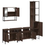 Ensemble de meubles de salle de bain 4 pcs Chêne marron – Image 3