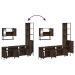 Ensemble de meubles de salle de bain 4 pcs Chêne marron – Image 7