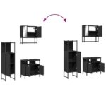 Ensemble de meubles salle de bain 3 pcs noir bois d'ingénierie – Image 7