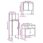 Ensemble de meubles de salle de bain 3 pcs Chêne marron – Image 11
