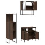 Ensemble de meubles de salle de bain 3 pcs Chêne marron – Image 3