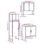 Ensemble de meubles salle de bain 3 pcs noir bois d'ingénierie – Image 11