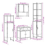 Ensemble de meubles salle de bain 4 pcs noir bois d'ingénierie – Image 11