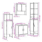 Ensemble de meubles salle de bain 4 pcs noir bois d'ingénierie – Image 11