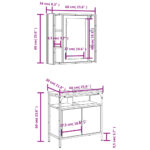 Ensemble de meubles salle de bain 2 pcs noir bois d'ingénierie – Image 11