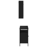 Ensemble de meubles salle de bain 2 pcs noir bois d'ingénierie – Image 5