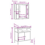 Ensemble de meubles de salle de bain 2 pcs Sonoma gris – Image 11