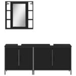 Ensemble d'armoires salle de bain 3 pcs noir bois d'ingénierie – Image 4