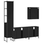 Ensemble d’armoires salle de bain 4 pcs noir bois d'ingénierie – Image 6