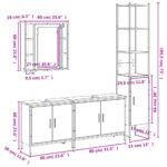 Ensemble d’armoires salle de bain 4 pcs noir bois d'ingénierie – Image 11