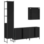 Ensemble d’armoires salle de bain 4 pcs noir bois d'ingénierie – Image 6