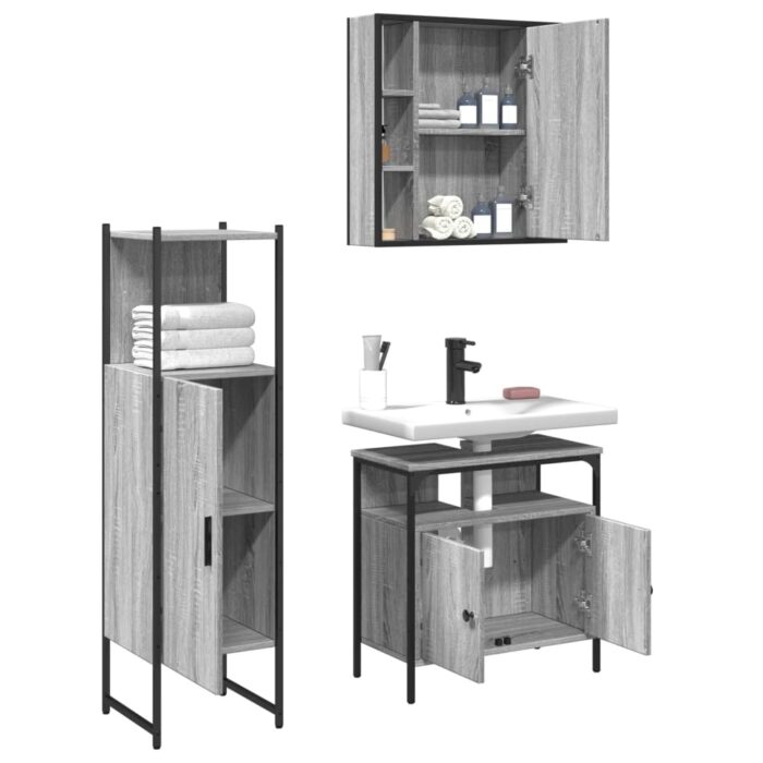 VXL8721012404205_g_en_hd_2.jpg Ensemble d'armoires de salle de bain 3 pcs sonoma gris – Image 2