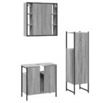 Ensemble d'armoires de salle de bain 3 pcs sonoma gris – Image 6