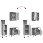 Ensemble d'armoires de salle de bain 3 pcs sonoma gris – Image 7