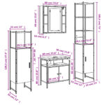 Ensemble d'armoires de salle de bain 4 pcs sonoma gris – Image 11