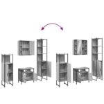 Ensemble d'armoires de salle de bain 4 pcs sonoma gris – Image 7
