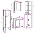 Ensemble d’armoires salle de bain 4 pcs noir bois d'ingénierie – Image 11