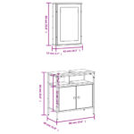 Ensemble de meubles salle de bain 2 pcs noir bois d'ingénierie – Image 11