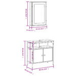 Ensemble de meubles de salle de bain 2 pcs Sonoma gris – Image 11