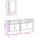 Ensemble de meubles salle de bain 3 pcs noir bois d'ingénierie – Image 11