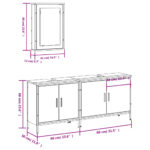 Ensemble de meubles salle de bain 3 pcs noir bois d'ingénierie – Image 11