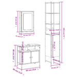 Ensemble de meubles salle de bain 3 pcs noir bois d'ingénierie – Image 11