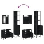 Ensemble de meubles salle de bain 3 pcs noir bois d'ingénierie – Image 7