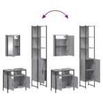 Ensemble de meubles de salle de bain 3 pcs Sonoma gris – Image 7