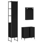 Ensemble de meubles salle de bain 3 pcs noir bois d'ingénierie – Image 6