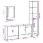 Ensemble de meubles salle de bain 4 pcs noir bois d'ingénierie – Image 11