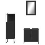 Ensemble de meubles salle de bain 3 pcs noir bois d'ingénierie – Image 3